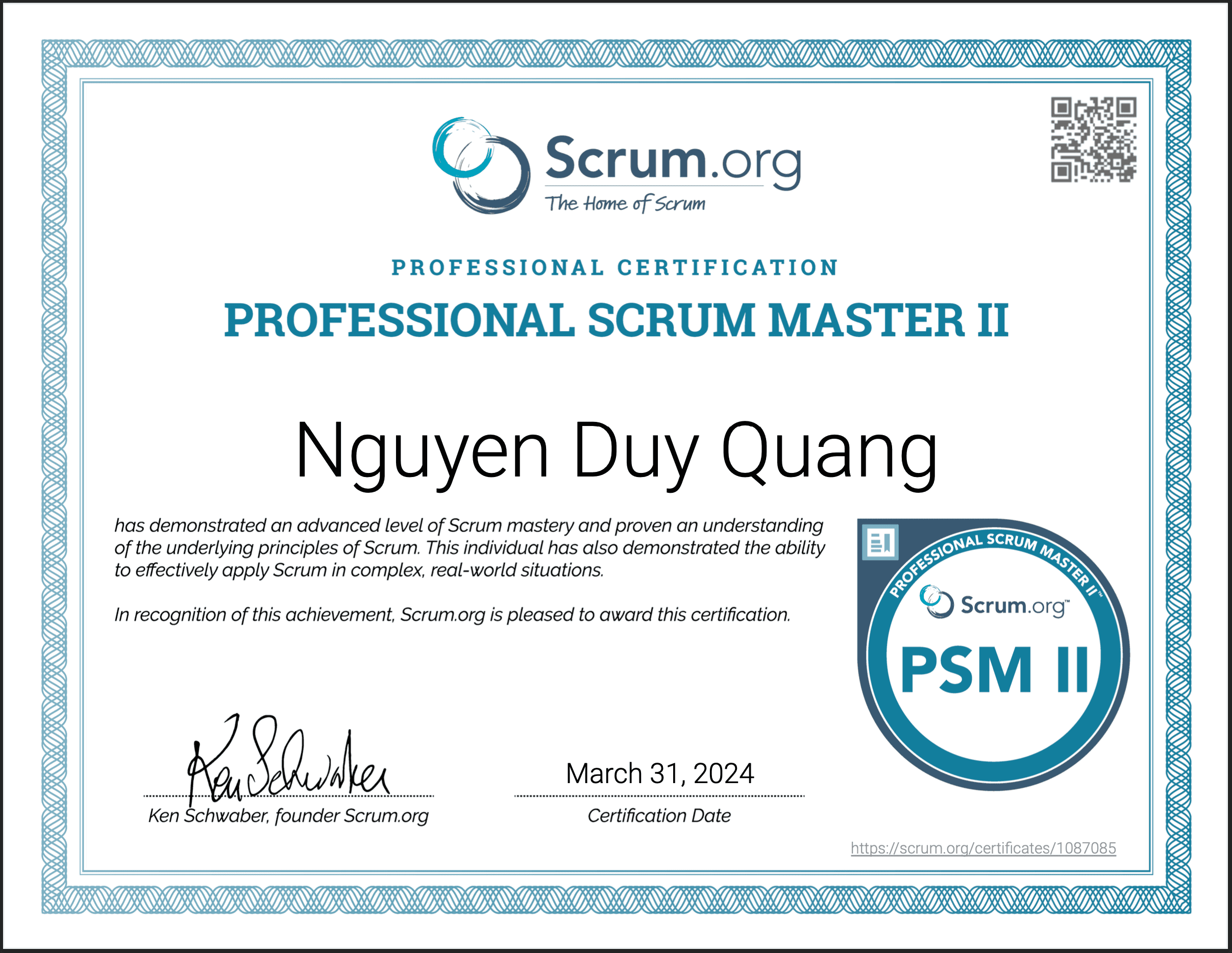 Professional Scrum Master II